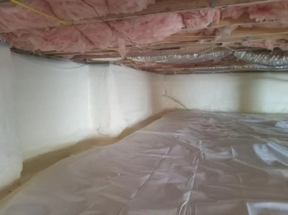 Crawl space encapsulation with closed-cell spray foam for Attic Insulation in Mandan